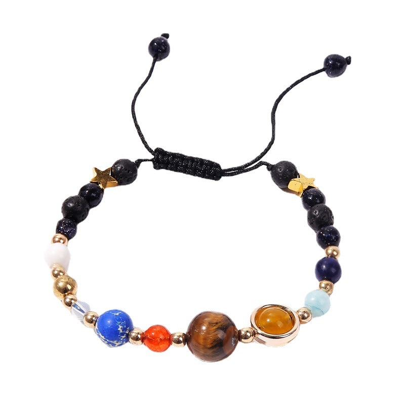 Wholesale Eight Planets Natural Stone Beaded Bracelet